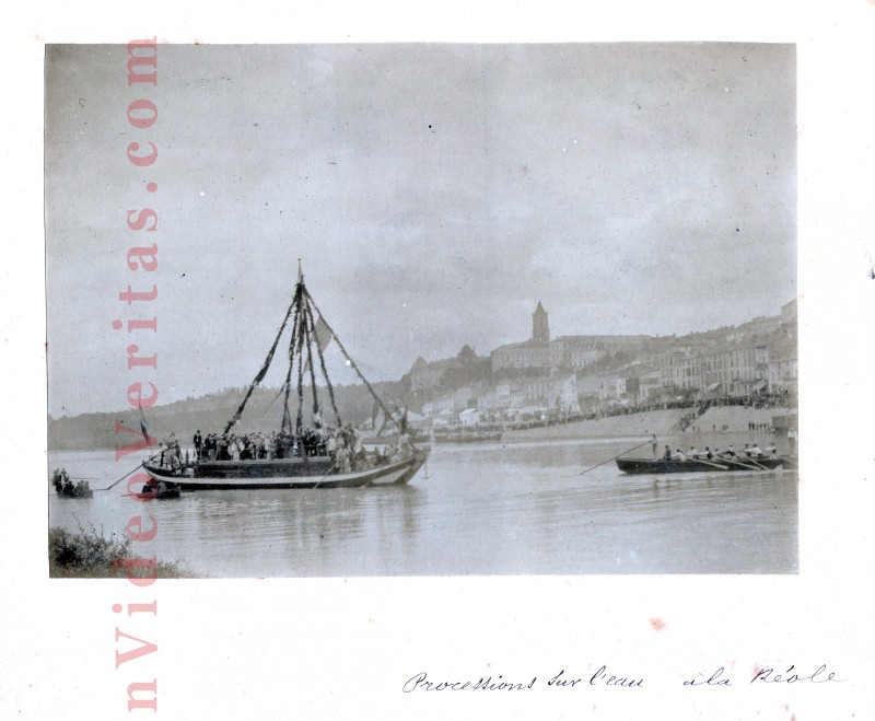 procession sur l eau a la reole illustration 1868
