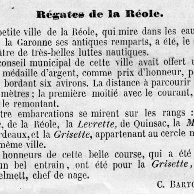 regates de la reole illustration 1858 1