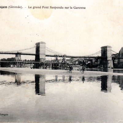 07 Langon Le grand pont suspendu sur la Garonne