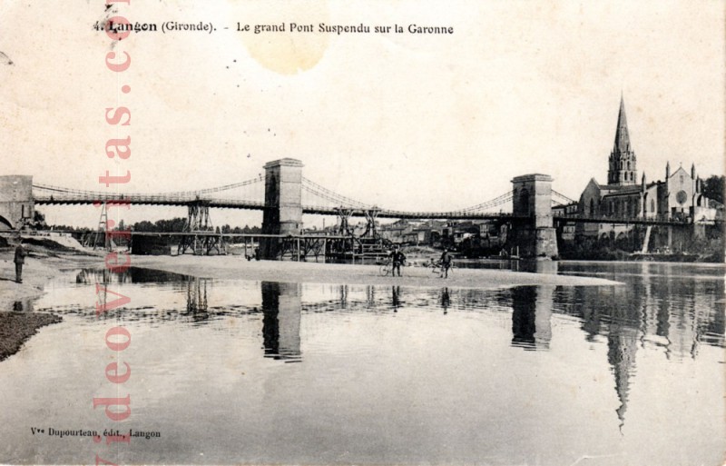 07 Langon Le grand pont suspendu sur la Garonne