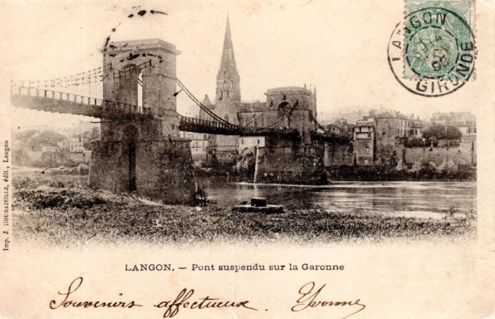 12 Langon Pont suspendu sur la Garonne