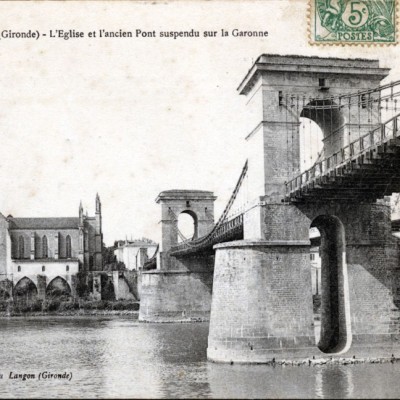 144 langon eglise et ancien pont suspendu