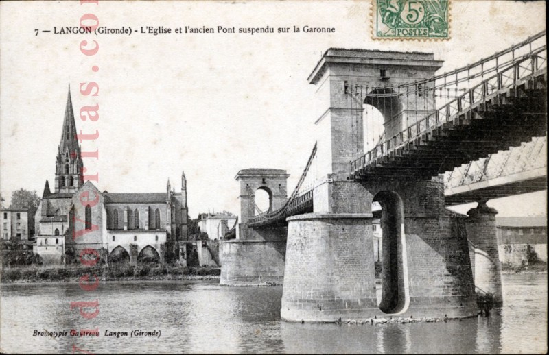 144 langon eglise et ancien pont suspendu