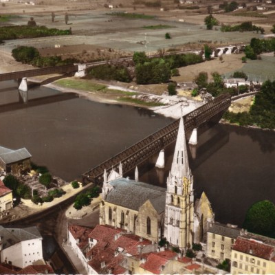 14 Langon L   glise et les deux ponts