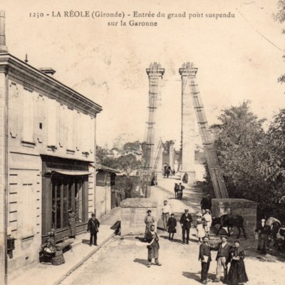 la reole entree du grand pont suspendu