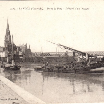langon  gironde  dans le port d  part d un bateau 3529