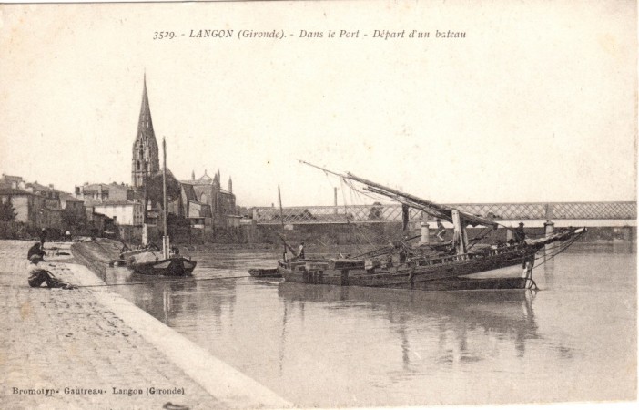 langon  gironde  dans le port d  part d un bateau 3529