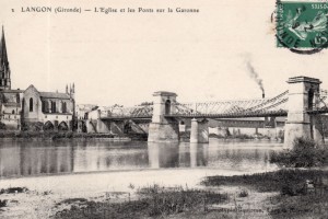 langon l eglise et les ponts sur la garonne