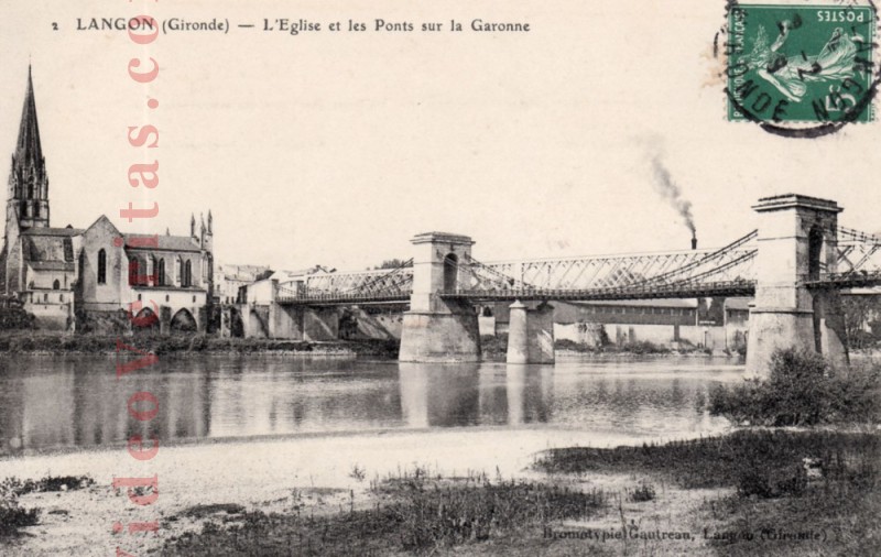 langon l eglise et les ponts sur la garonne