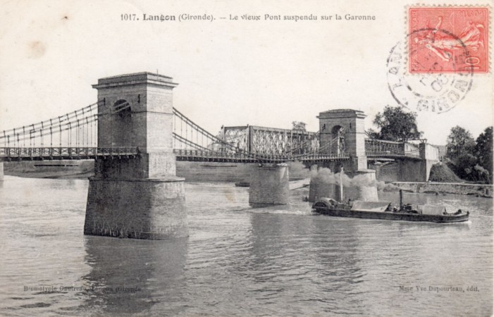langon le vieux pont suspendu sur la garonne