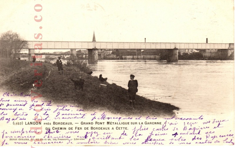 langon pr  s bordeaux grand pont m  tallique de la garonne ou chemin de fer de Bordeaux    cette  1157 