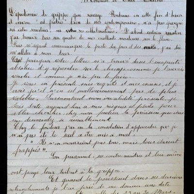 19234 fevrier lettre de r lougarre expliquant son retard