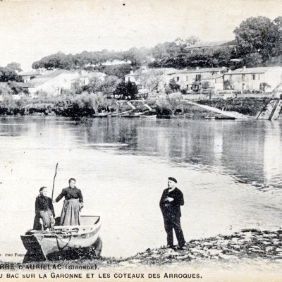 saint pierre d aurillac  gironde  passage du bac sur la garonne et les coteaux des arroques