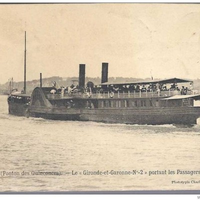 bordeaux bateau a vapeur gironde et garonne portant les passagers au paquebot
